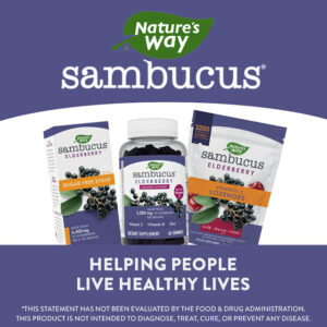 Nature’s Way Sambucus Elderberry Gummies, With Vitamin C, Vitamin D and Zinc, Immune Support for Kids and Adults*